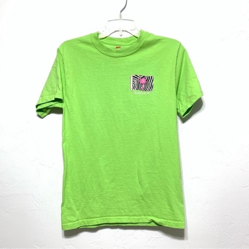 Charleston, SC Short Sleeve Green & Pink Graphic Tee Shirt sz Small